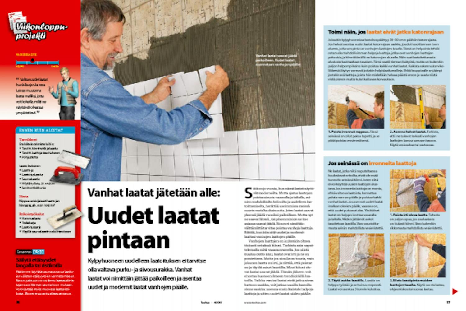 Laatoitus vanhan laatan päälle Laatoitus vanhan laatan päälle